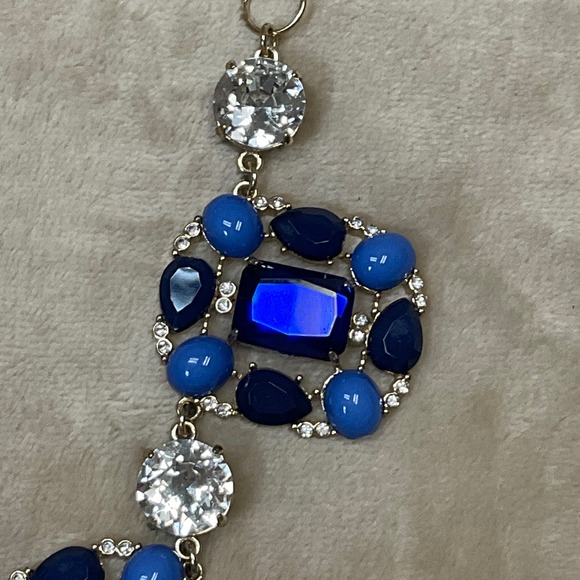 Talbot Blue Rhinestone Statement Necklace - Picture 2 of 5